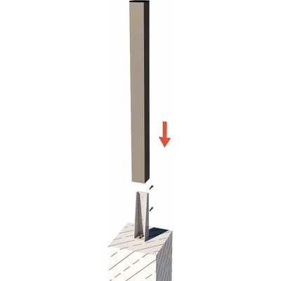 Hliníkový stĺp 100/100/4 s čiapkou do betónu 1600mm RAL9007