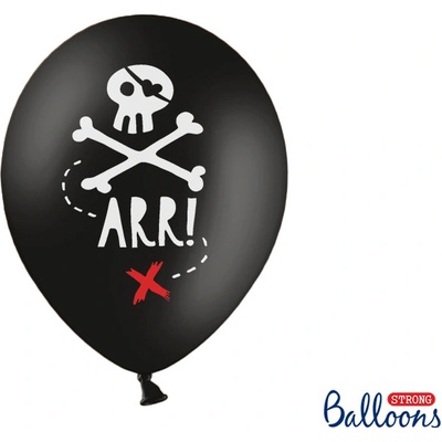 PartyDeco Balonek latex černý Piráti 30 cm