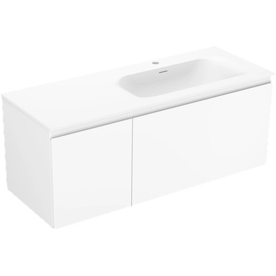 Orio шкаф за баня 120 см с мивка Vela дясна, 1S, 1D, бял мат - 91A13-12047-3-BBFF01-W23P01 (91A13-12047-3-BBFF01-W23P01)