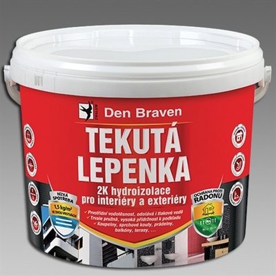 DEN BRAVEN Tekutá lepenka 2K hydroizolace 21kg vědro šedá