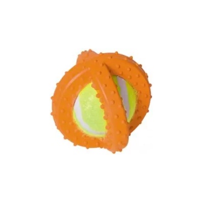 NOBBY Гумена играчка + тенис топка оранжева nobby Германия - 7.5 см 60094