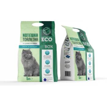 Eco Clean Box - Котешка постелка за тоалетна от дървесни фибри /на пелети/, 5 л