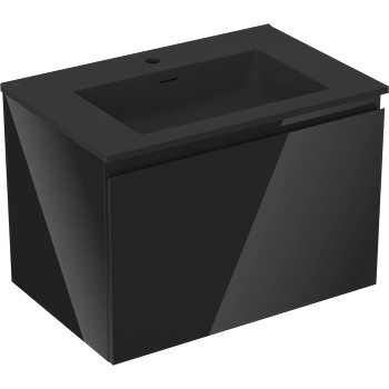 Mexen Orio шкаф за баня 70 см с мивка Otis, 1 чекмедже, черен гланц/черен мат - 91A10-07047-1-BF70-W18M71 (91A10-07047-1-BF70-W18M71)