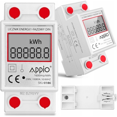 Appio Jednofázový elektroměr na DIN lištu