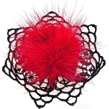 Image 1 of Dannyra Дизайенерски пръстен или брошка с пух, дантела Dannyra Jewels