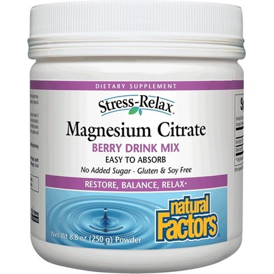 Natural Factors Stress-Relax Magnesium Citrate, 250 mg, 250 g, Natural Factors
