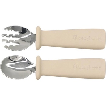 Комплект лъжичка и виличка със силиконова дръжка (br028)