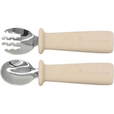 Комплект лъжичка и виличка със силиконова дръжка (br028)