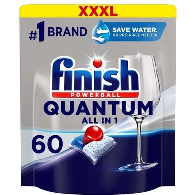 Finish Quantum All in 1 Regular Капсули за Съдомиялна машина, 60 бр. + Подаръчен Пробен Продукт (C67196)