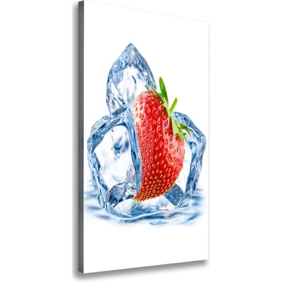 Vertikálny foto obraz na plátne Jahoda a ľad 50x100 cm