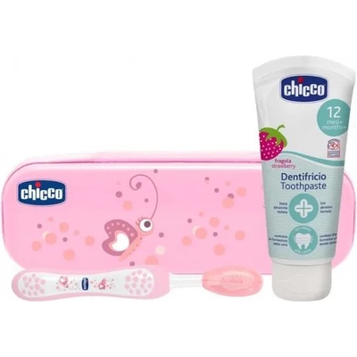 Chicco Комплект за почистване на зъбки Chicco, розов (C0101)