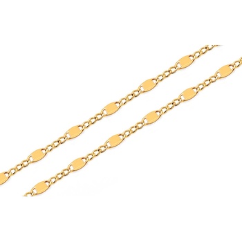 iZlato Forever Zlatý řetízek figaro s plotýnkami IZ9919M