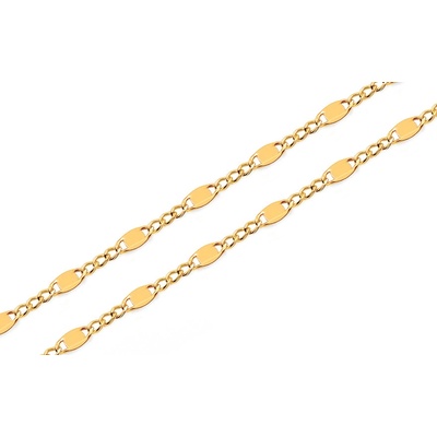 iZlato Forever Zlatý řetízek figaro s plotýnkami IZ9919M