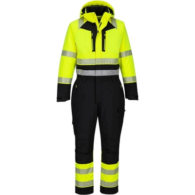 Portwest dx4 dx438 / Светлоотразителен зимен гащеризон - hv жълто/черно xxxl (dx438ybrxxxl)