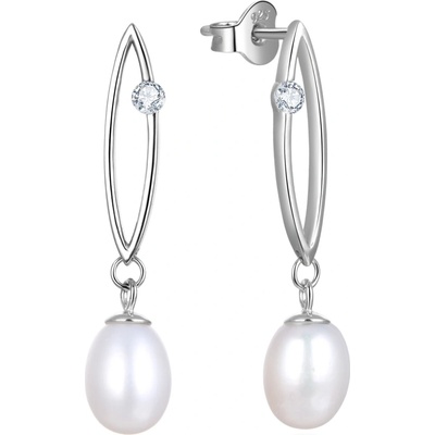 AGATO Půvabné visací náušnice s perlou AGUC2615P