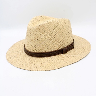 Krumlovanka letní klobouk Fedora z Rafie P-931 s hnědým páskem – Zboží Dáma