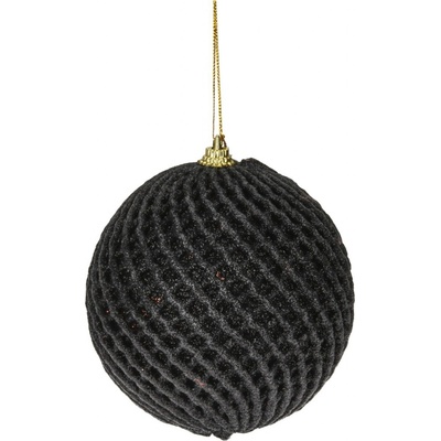 Mondex Ozdobná závěsná baňka Black Ball 12 cm černá