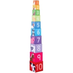 Bigjigs Toys Детски кубчета за подреждане - Ферма (bj696)