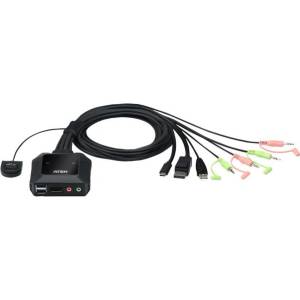 ATEN Превключвател KVM ATEN CS52DP, Дву портов USB-C DisplayPort (CS52DP-AT) - zettabytex