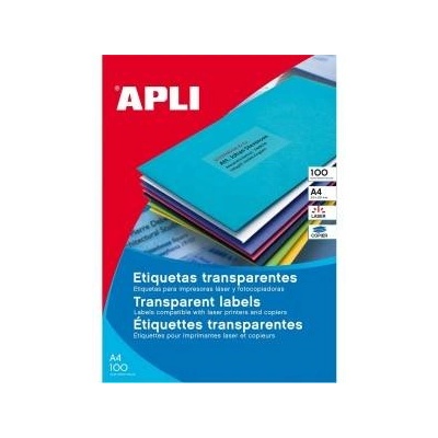 APLI Етикети за принтер Apli 01224 Прозрачен 20 Листи 70 x 37 mm