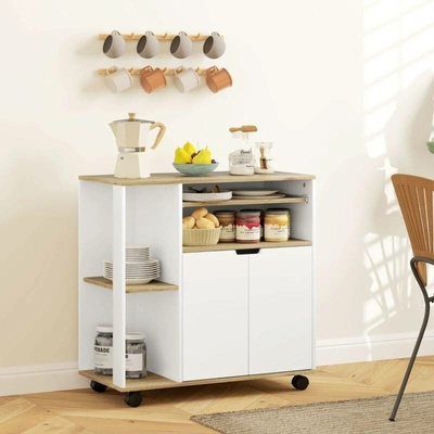 Homcom kuchyňský servírovací vozík 80 x 40 x 82 cm bílý