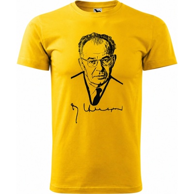 Maverprint tričko Gustav Husák retro dizajn žltá
