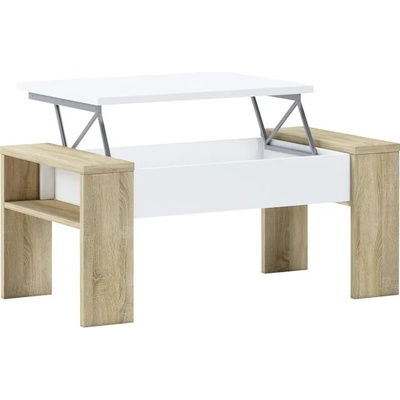 Холна маса Paula дъб сонома с бяло