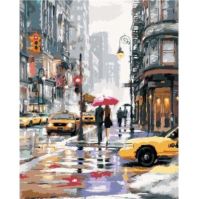 zuty Malování podle čísel Žluté taxíky v New Yorku Richard Macneil 80 x 100 cm bez rámu a bez vypnutí