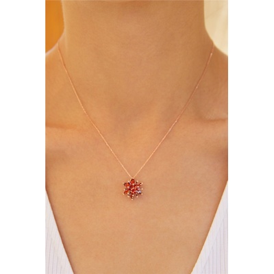 Tonny Black Сребърно колие с розово покритие и висулка - Розово #398458 (398458_Rosa ceniza)