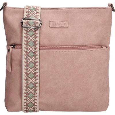Beagles Malaga dámska crossbody taška s dekoratívnym popruhom 26 ružová