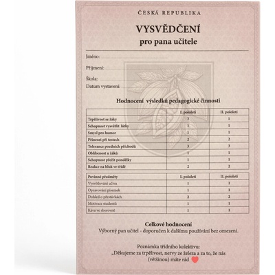 Bohemia Gifts Sada čokolád Vysvědčení pro pana učitele 6 × 25 g