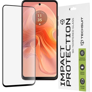 Techsuit Протектор за Motorola Moto G04 / G04s / Moto G24 / Moto G24 Power / Moto E14 - 111D Full Cover / Full Glue Glass - Черен