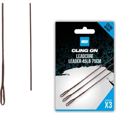 Nash Montáž Cling On Leadcore Leader 75 cm 45 lb 3 ks