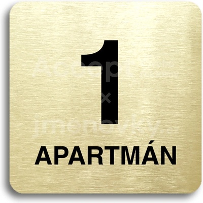 ACCEPT Piktogram 1 apartmán - zlatá tabulka - černý tisk bez rámečku