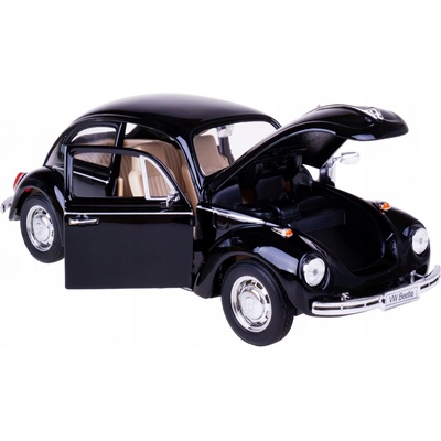 VOLKSWAGEN BEETLE HRBOVÝ MODEL WELLY ČIERNY 1:24