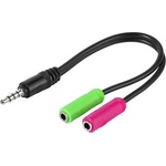 Vivanco Преходник Vivanco 45499, 3.5mm Jack(м) към 2x 3.5mm Jack(ж), черен (45499)
