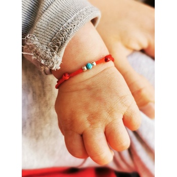 Image 1 of Червен конец с Тюркоаз за бебе (БГС10)