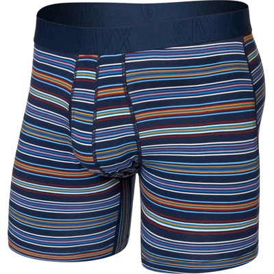 Saxx Мъжко синтетично термобельо Saxx Droptemp Cooling Cotton Boxer Brief Fly Everyday base layer - Vivid Stripe / Maritime (014-2472-0511)