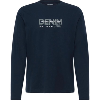 Blend BHKASMIR L/S Logo Tee tmavomodrá sivá