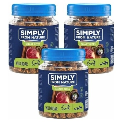 SIMPLY FROM NATURE Smart Bites Tréningové maškrty z diviny 3x 130 g
