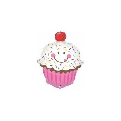 GRABO fóliový balónek Usměvavý Cupcake 34" 86cm nafukovací