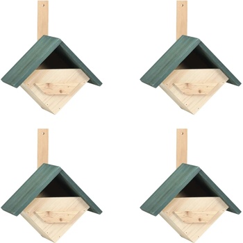 vidaXL Къщи за птици, 4 бр, 24x16x30 см, чам (47247)