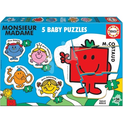 Educa pro nejmenší Baby Puzzles Monsieur Madame 5obrázkové od 24 měsíců