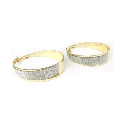 Prosperk náušnice kruhy pískové zlaté S2021