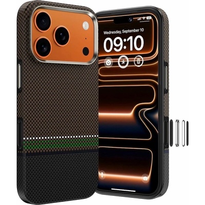 Benks Кевларен кейс с MagSafe за iPhone 17 Pro - Benks Magnetic Armor Air Prestige Kevlar Camera Control Button Case 600D (кафяв) (Y069)