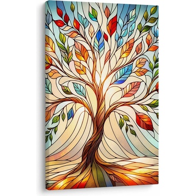 Obraz strom života s pestrobarevným listím - 100x150