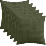 vidaXL Калъфка за възглавница 6 pcs ALMELO Зелено 30 x 30 cm кордурой (913882)