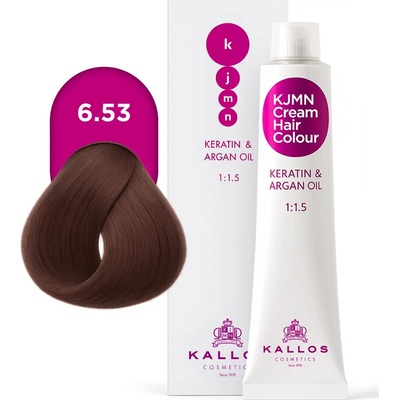 Kallos KJMN s keratinem a arganovým olejem 6.53 Chocolate Cream Hair Colour 1:1.5 100 ml