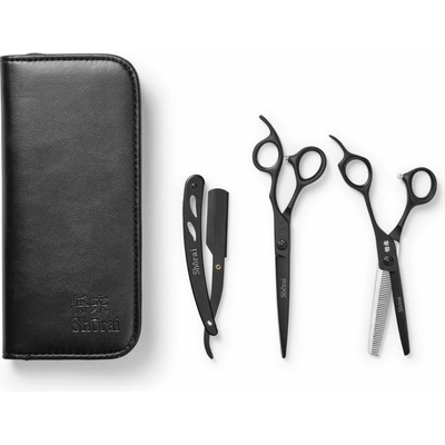 Shōrai BC Set Matt Black 1444 set profesionálnych nožníc 6,5" s efilačnými nožnicami a shavettou