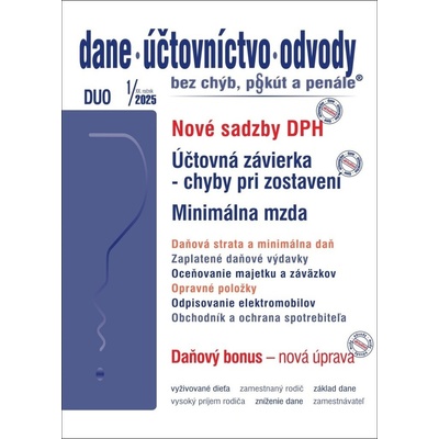 DUO č. 1 / 2025 - Nové sadzby DPH pre rok 2025